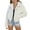 White, variant on Womens Faux Fleece Jacket Coat Zip Up Long Sleeve Winter Outwear Shaggy Shearling Jacket