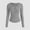 Gray, variant on Aloohaidyvio Womens Long Sleeve Henley T Shirts Button Down Slim Fit Tops Scoop Neck Ribbed Knit Shirts Black L
