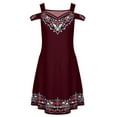 thumbnail image 3 of Gvmfive Women Summer Boho Printed T-shirt Dress Short Sleeve Casual Loose Dress, 3 of 6