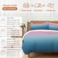 thumbnail image 6 of Pink Navy Duvet Cover Set King Size, Blue Stripe Gradient 4 Piece Soft Microfiber Bedding Set with 1 Duvet Cover, 1 Flat Sheet, 2 Pillowcases, 6 of 9