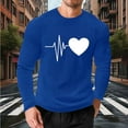 thumbnail image 5 of UVEASISHA Valentines Day Waffle Knit Shirts for Men Long Sleeve Heart Graphic Tees Big and Tall Casual Regular Fit T-Shirts Holiday Gifts Navy XXL, 5 of 9