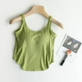 thumbnail image 2 of Pink Top , Tank Top with Bra Built In , Halter Tops for Women with Built In Bra Solid Color Summer Chest Pad Bra Integrated Slimming Sports Inner Wear Outer Wear Sleeveless Top, 2 of 7