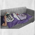 thumbnail image 5 of Lettering Soft Flannel Fleece Throw Blanket, Morning Weekend Written Smiling Coffee Cup, Cozy Plush for Indoor and Outdoor Use, 60" x 80", Violet Lilac, by Ambesonne, 5 of 5