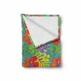 thumbnail image 2 of Luau Soft Flannel Fleece Throw Blanket, Abstract Modern Vibrant Tropical Plants Hibiscus Growth Display, Cozy Plush for Indoor and Outdoor Use, 50" x 70", Multicolor, by Ambesonne, 2 of 6