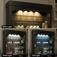 thumbnail image 5 of IdealHouse 72" Tall Coffee Bar Cabinet with LED Lights, Farmhouse Buffet Hutch with Storage, Microwave Stand & Wine Rack, Glass Shelf Kitchen Sideboard for Dining Room, Black, 5 of 7