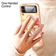thumbnail image 4 of K-Lion for Samsung Galaxy Z Flip 4 Case, Luxury Fashion Leather Beautiful Pattern Diamond Finger Ring Holder Shockproof Anti-Scratch Slim Ultra-Thin Case for ZFlip4,White, 4 of 7