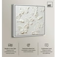 thumbnail image 3 of Butterflies In Ivory Canvas Elegant White Gold Wall Art by Art Remedy, White Frame, 16" x 16", 3 of 8