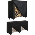 thumbnail image 5 of 8ft Firewood Rack With Cover Combo Set Waterproof Outdoor Log Holder, Fireplace Heavy Duty Stacker for Patio Logs Storage Steel Tubular Wood Pile, 5 of 5