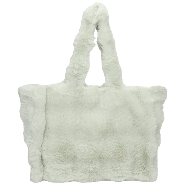 Bolso de viaje informal para mujer, bolso de compras suave y esponjoso, bolso de invierno para niñas de gran capacidad