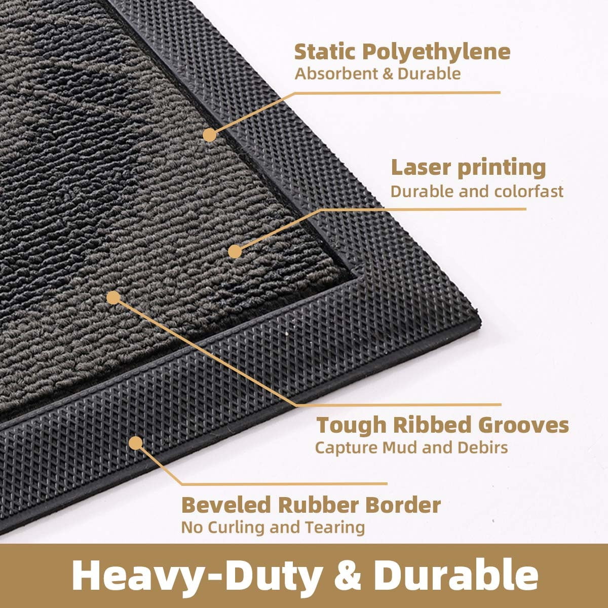 PABUBE Outdoor Doormat, British Shorthair Welcome Mat, Heavy Duty Durable Doormat Outdoor Entrance, Non-Slip Dirt & Mud Trapper Outdoor Mat for Front Doors