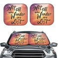 thumbnail image 2 of Xecao Not All Who Wander Are Lost for Foldable Car Sun Shades (2-Pack) offer sun protection with an easy-fold design for convenient windshield shading., 2 of 7