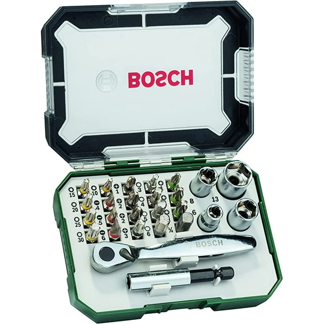 Jinsinto 26 Bosch screwdriver bits and ratchets (extra hard quality, drill and screwdriver accessories)