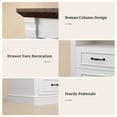 thumbnail image 6 of Farmhouse Tall Nightstand Set of 2 with Charger Station and LED Lights, Bedside Table with 2 Drawers and Adjustable Shelves for Bedroom Living Room, Antique White, 6 of 7