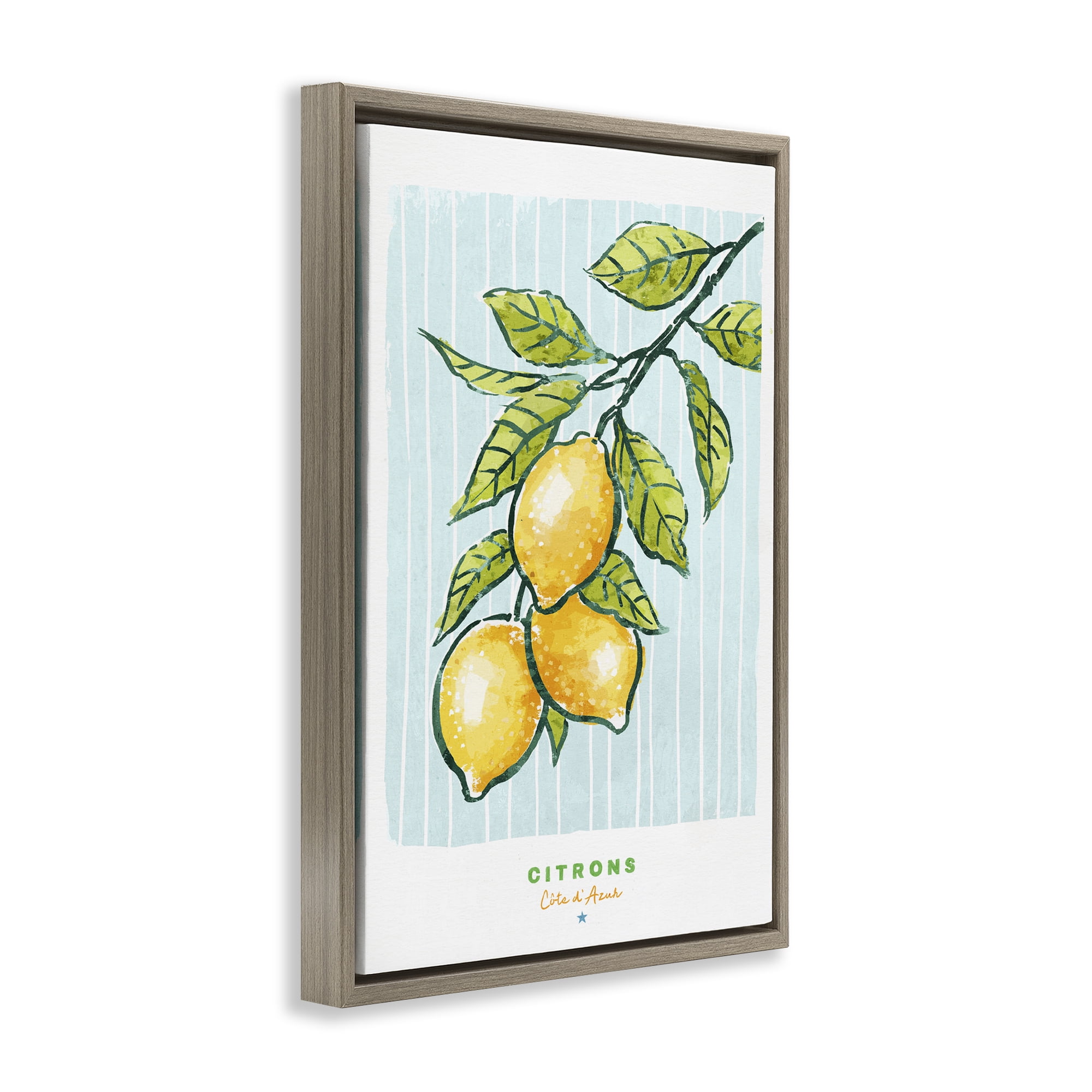 Stupell Industries Modern Bistro Lemons Brown Framed Floater Canvas Wall Art, design by Chad Barrett