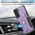 thumbnail image 4 of Allytech Galaxy S21 Case Wallet, RFID Blocking Multiple Cards Slots Ring Holder Stand Shockproof Protective Hand Wrist Wallet Case Cover for Samsung Galaxy S21 - Purple, 4 of 12