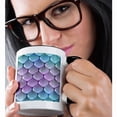 thumbnail image 2 of 3drose, Shiny Pastel Pink and Blue Mermaid Scales, 11oz Two-tone Black Mug, 2 of 6