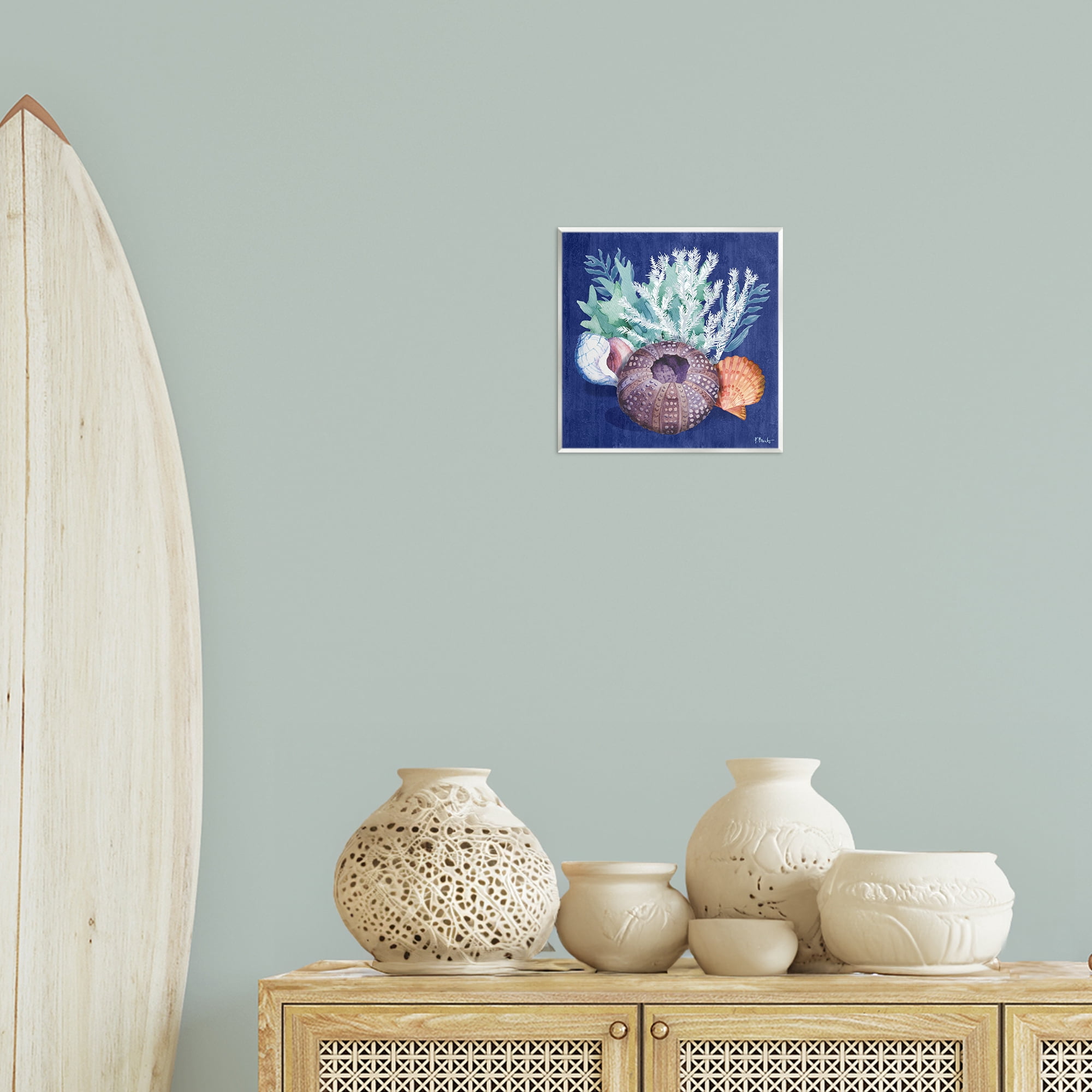 Stupell Industries Urchin Sea Life Coastal Painting Unframed Art Print Wall Art, 12 x 12