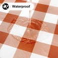 thumbnail image 2 of decorUhome Rectangle Tablecloth, Waterproof Vinyl Flannel Backed Table Cloth, Buffalo Wipeable Plastic Table Cover for Kitchen and Outdoor, Rust and White, 60" x 120", 2 of 7