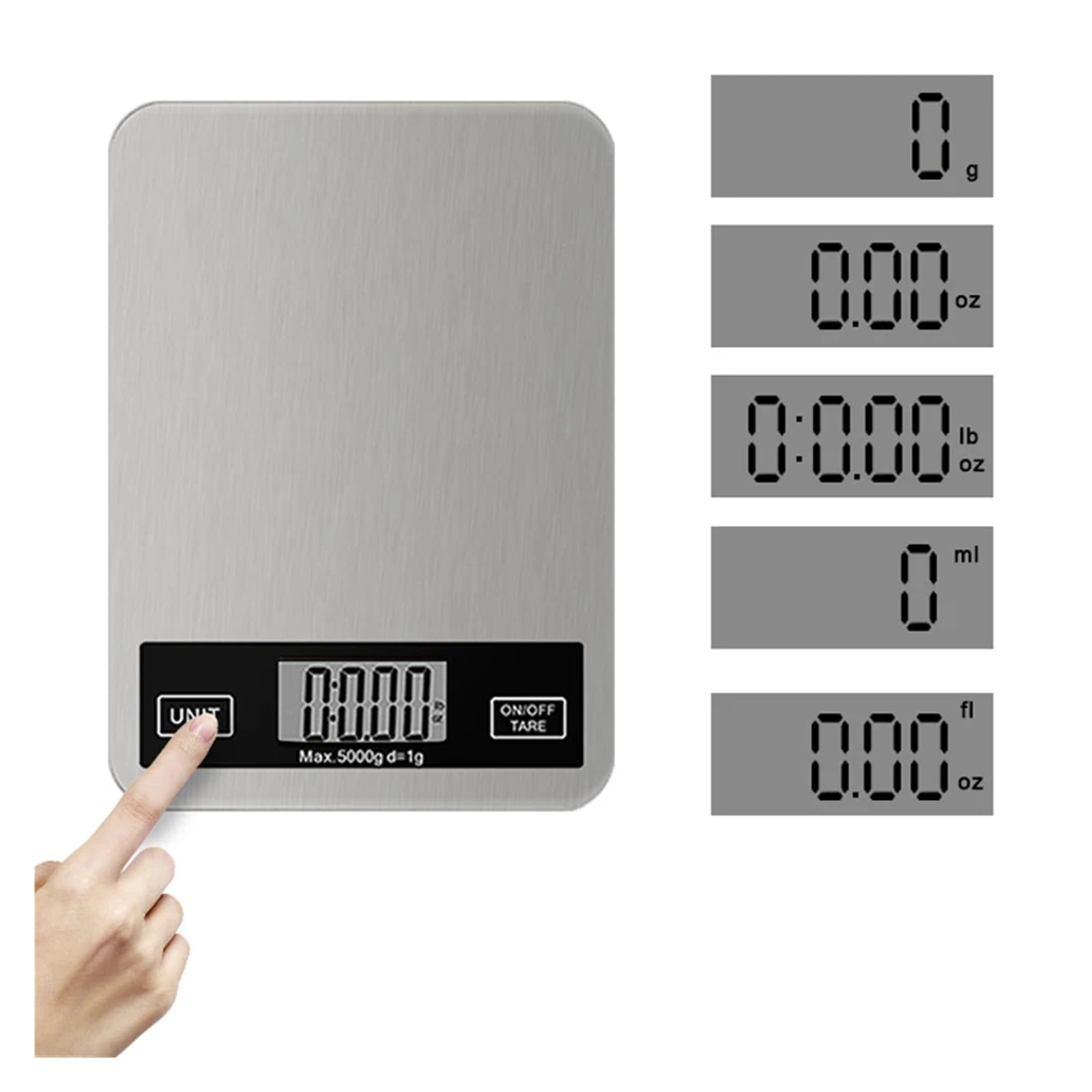 5kg Stainless Steel Kitchen Scale Weighing Scale Food Diet Postal Balance Measuring Tool LCD Electronic Cooking Scale - High Precision