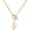 Natural Irregular Baroque Pearl (Jun.), variant on Pearl Gemstone Pendant Paperclip Toggle Necklace 18k Gold Plated Natural Pearl Stone Birthstone Chain Necklace Paperclip Jewelry Gift for Women