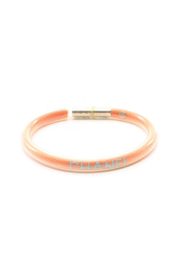 Pre-Owned CHANEL Sport Line Logo Tube Bangle Bracelet, Rubber, Women's, Orange