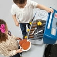 Step2 Sizzle & Smoke Barbecue Blue Toddler Grill Playset with 15 Piece