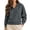 Dark Gray, variant on Horkkom Quarter Zip Pullover Women Casual Baggy Daily Tops Solid Color Drawstring Fall Hoodie with Pockets XXXL