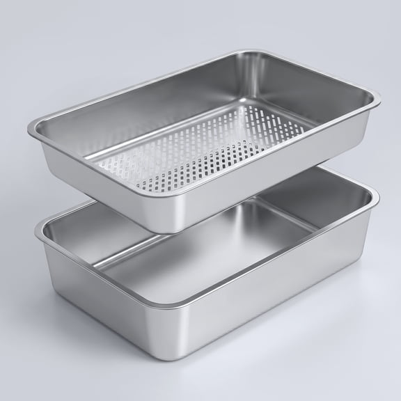 Furrbby XL 3-Second Sifting Stainless Steel Litter Box,Easy Clean Litter Box For Multiple Cats,Silver