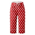 thumbnail image 4 of Puliio Womens Pants Polka Dot Drawstring Trouser Fashion Comfortable Casual Mid Waist Sport Pants, 4 of 4