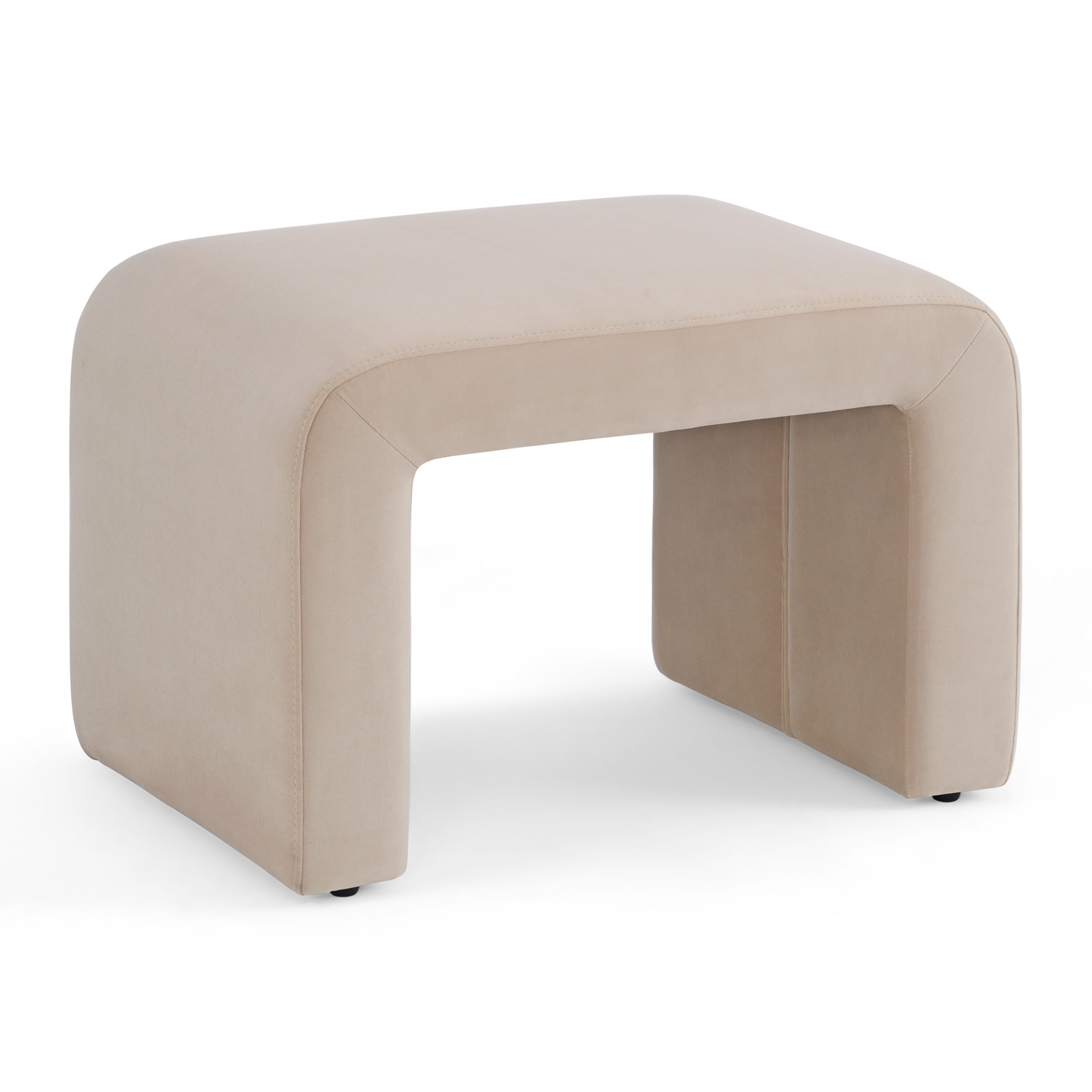 Better Homes & Gardens Juliet Velvet Waterfall Ottoman, Beige