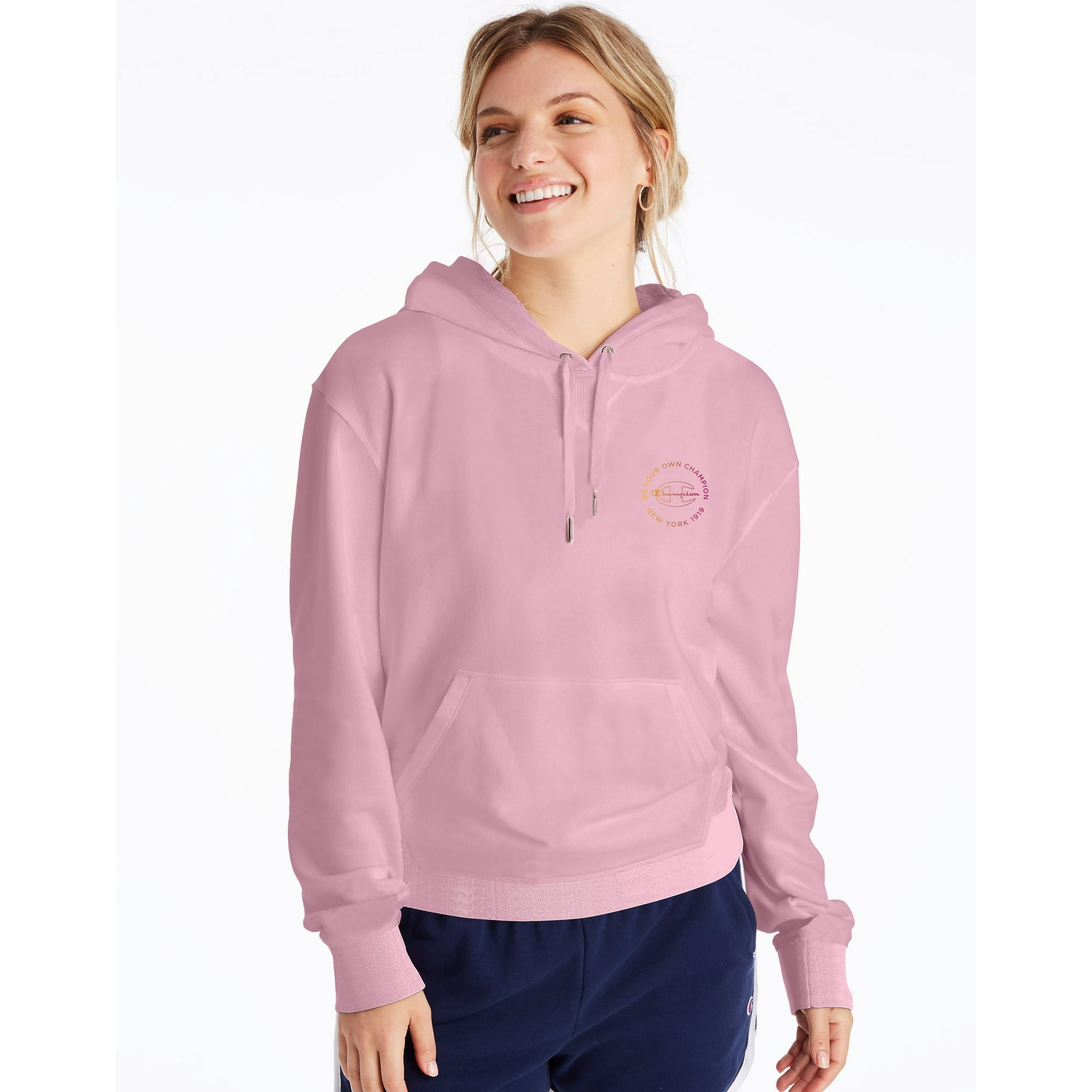 Champion Womens Campus French Terry Hoodie M Beloved Orchid Walmart
