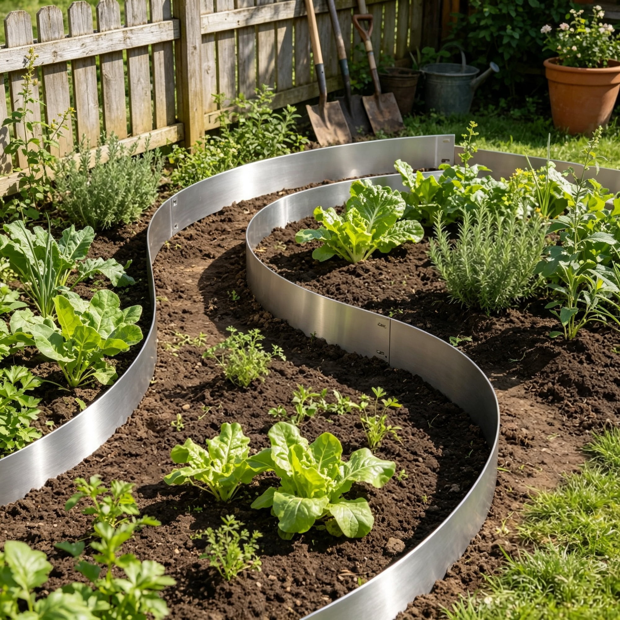 5-Pack Steel Landscape Edging (39x4 in), Bendable Heavy Duty Metal Garden Border for Flower Beds & Pathways