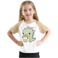 thumbnail image 5 of Virmaxy Toddler Boys Girls Cute Dinosaur Print T-Shirt Unisex Kids Trendy Plunger Short Sleeve Blouses 2025 Summer Lightweight Loose Fit Crewneck Blouses Tops Beige-1 3 Years, 5 of 8