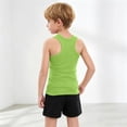thumbnail image 6 of Qingpeng Kids Stylish Set Sleeveless Solid Color Racerback Tank Top And Drawstring Shorts With Elastic Waist For Casual Wear Matching Outfit Set For Kids, 6 of 9