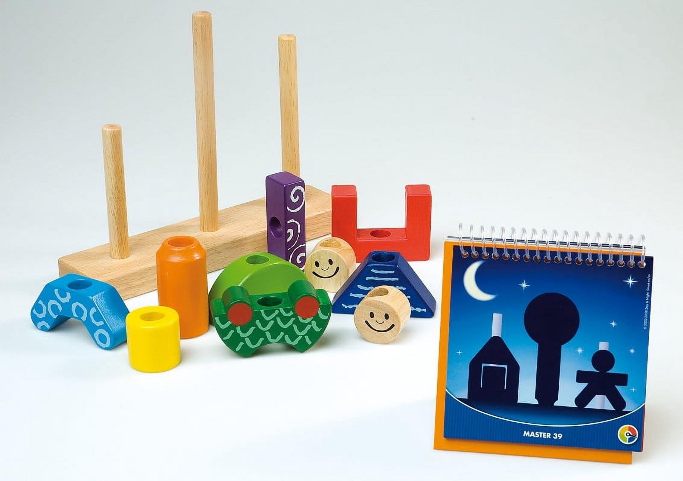 SmartGames Day & Night Wooden Cognitive Skill-Building Puzzle Game Featuring 48 Playful Challenges for Ages 2+