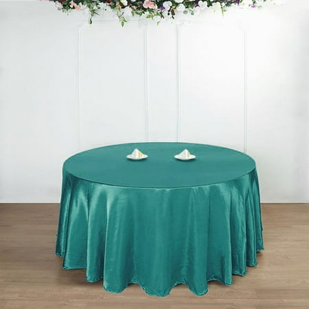

BalsaCircle 108 Round Satin Tablecloth Turquoise Round Table Linen