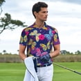 thumbnail image 3 of Fotbe Paint Butterflies Camiseta Polo de Golf para Hombre con Estampado – Camisa Deportiva Transpirable con Cuello Abotonado-Large, 3 of 6