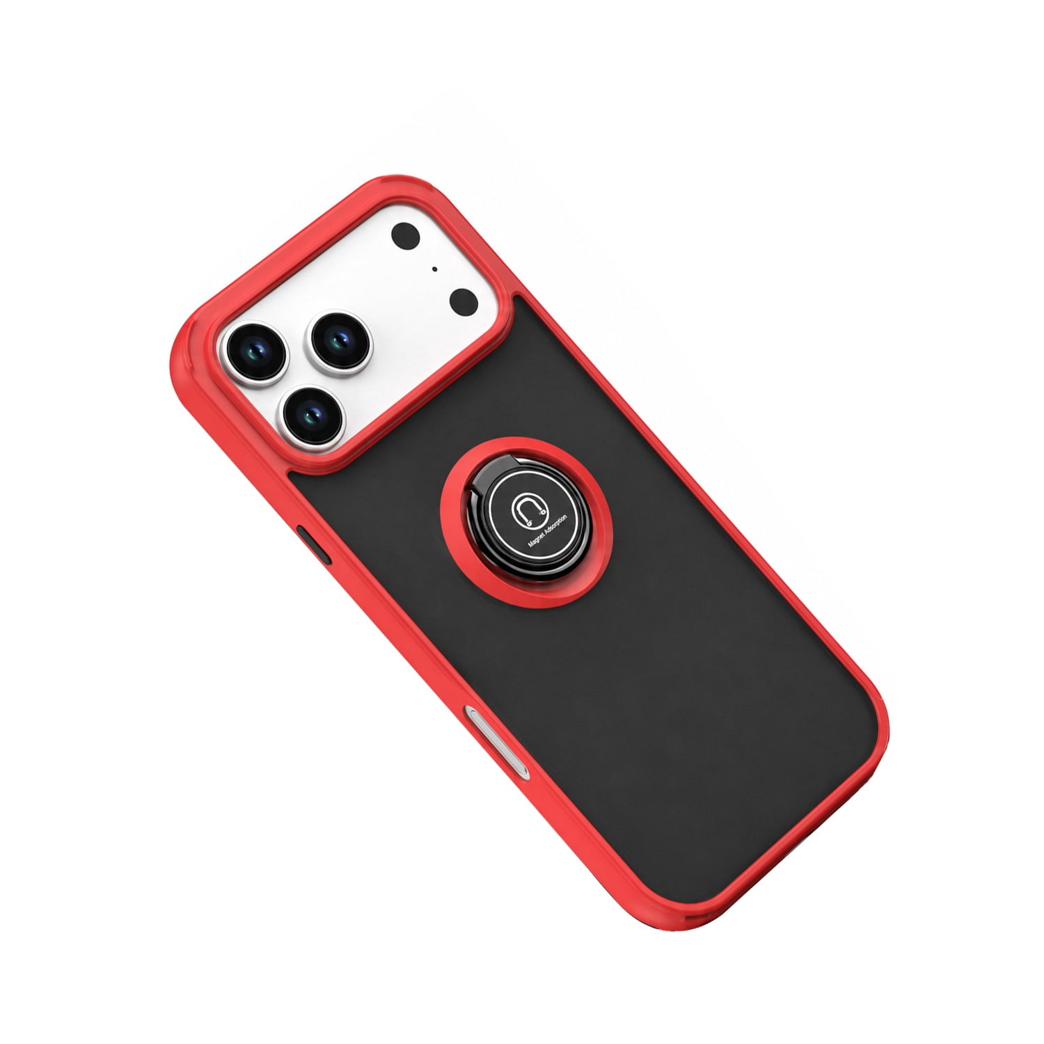 Heavy Duty Ring Grip Cover for iPhone 17 Pro Max - Red