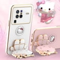 thumbnail image 2 of Funda de teléfono magnética X90 con dibujos animados de gato para VIVO X80 X70 X60 X50 Pro Plus, funda trasera suave chapada zhangmengya LED, 2 of 2