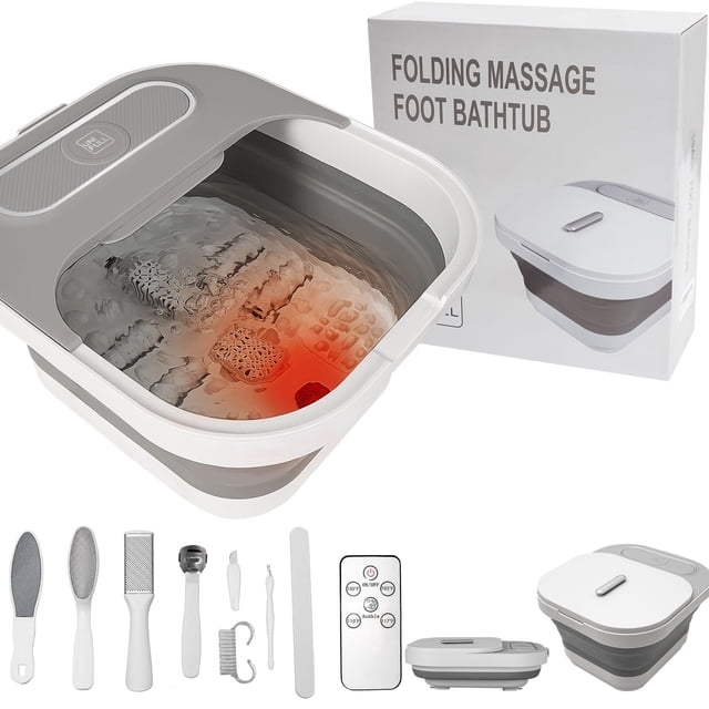 Bañera de hidromasaje para pies UNIFULL plegable con calor, masaje y burbujas