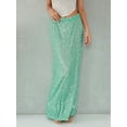 thumbnail image 2 of Douhoow Women Sequins Long Skirts Low Waist Skirts Fashion Party Sparkly Skirt, 2 of 8