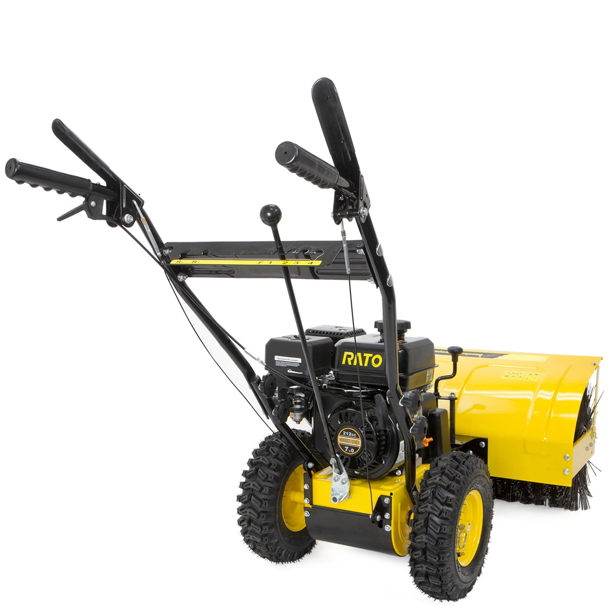 31 Walk-Behind Snow Sweeper Power Brush Broom Mower 7hp Gas-Powered Engine