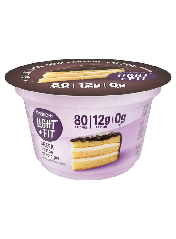 Dannon Light + Fit Boston Cream Pie Greek Fat Free Yogurt Cup, 5.3 oz