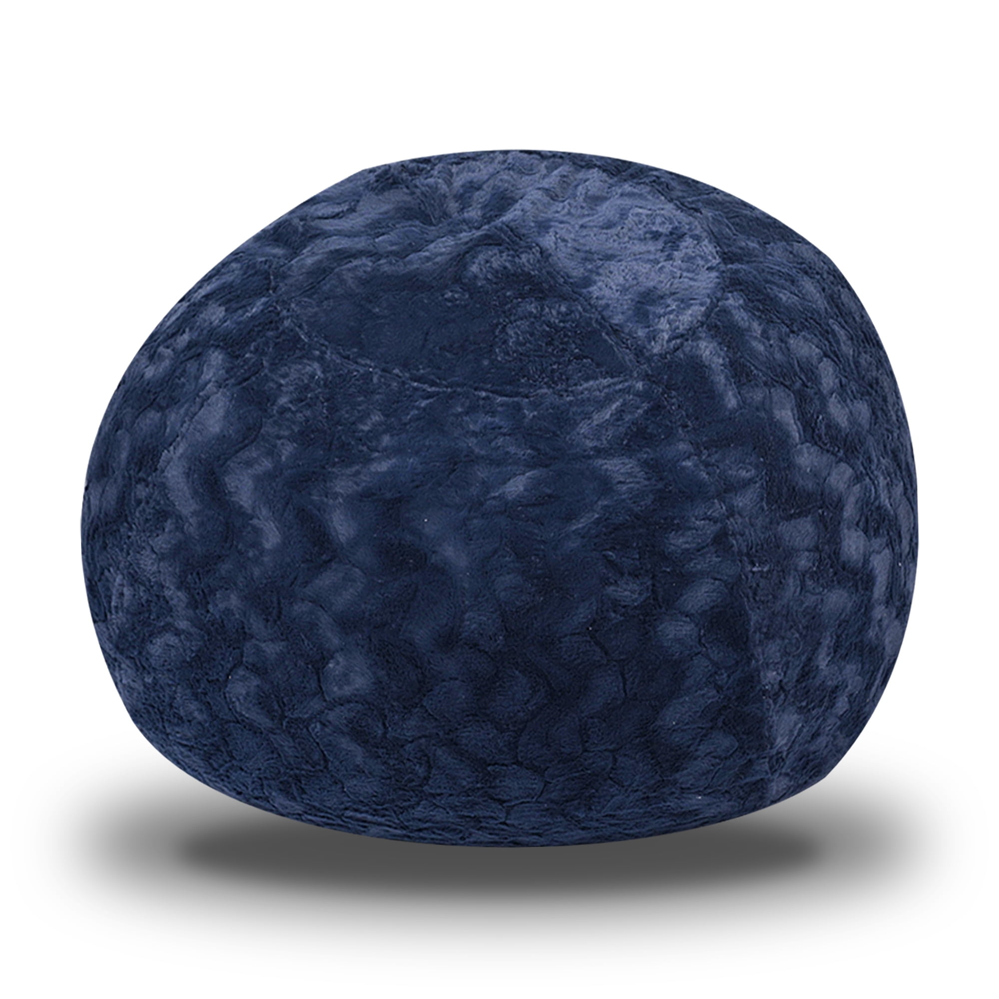 Yoneston 5ft Faux Fur Bean Bag Chair, Plush Bean Bag with Washable Cover & Dual Liners for Kids Adults Bedroom Living Room, Blue