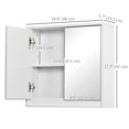 thumbnail image 3 of HOMCOM Bathroom Medicine Cabinet, Wall Mounted Mirror Cabinet, White, 3 of 10