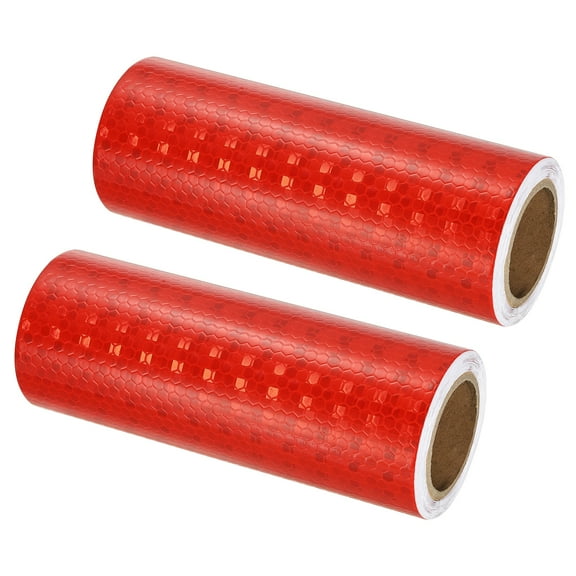 Uxcell Reflective Tape, 2 Roll 6" x 10 FT Waterproof Adhesive Warning Safety Tape, Red