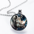 thumbnail image 2 of Rhinoceros Womens Glass Circular Pendant Necklace - Elegant Jewelry Piece for Women, 2 of 5