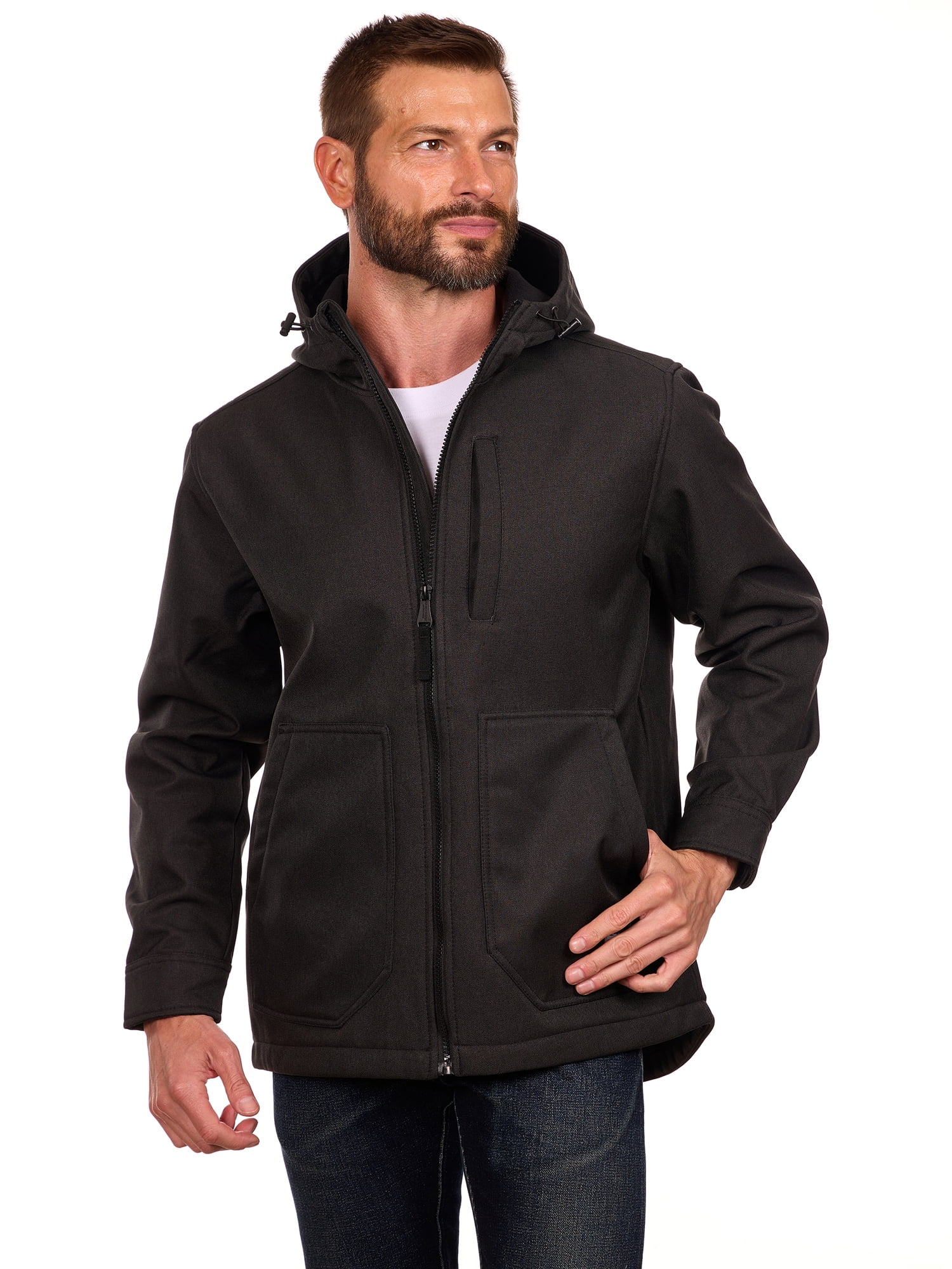 Bass Creek Outfitters Men's Twill Bonded Fleece Softshell Jacket, Sizes M-2XL