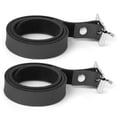 thumbnail image 3 of 2pcs Unisex 50cm Black Horse Leather Spur Straps Belt with Alloy Buckle, 3 of 6