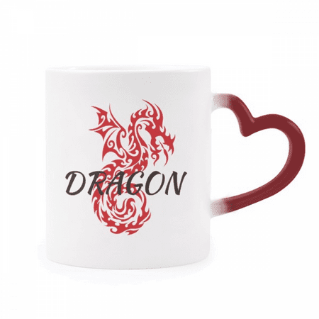 

Animal Wings Myth Oriental Dragon Western Dragon Heat Sensitive Mug Red Color Changing Stoneware Cup